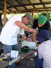 Construction du coeur de la cuisinière  bois