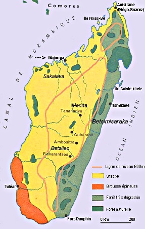 Carte des for�ts de Madagascar